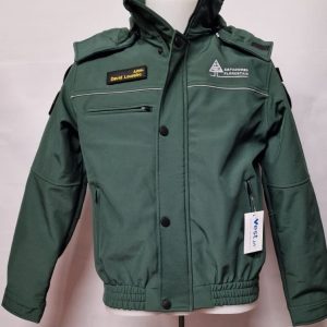 Blusão Softshell, 3 camadas faixa refletora, impermeável, com capuz e forro removível, em refletor